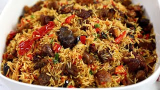 Perfect Goat Meat Fried Rice  Asun Fried Rice  Sisi Jemimah [upl. by Isborne955]