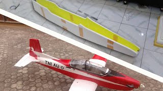 STYROFOAM RC Plane PC9 JUPITER INDONESIA  How to make rc plane pc9 [upl. by Kirred]