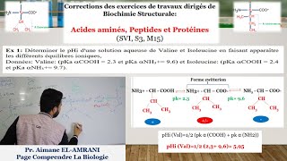 Exercice 1  Ionisation et calcul de pHi des acides aminés à chaine latérale non ionisable [upl. by Ultann]