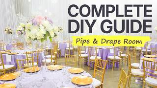 EASY DIY HOW TO PIPE amp DRAPE WEDDING COVER WALLS 💯 [upl. by Eciruam506]