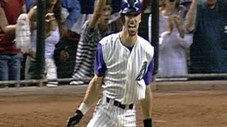 Must C Classic Gonzalez delivers walkoff hit in Game 7 vs Rivera to win 2001 World Series [upl. by Aneerahs]