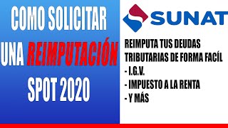 COMO SOLICITAR UNA SOLICITUD DE REIMPUTACION  SUNAT 2020 [upl. by Anev291]