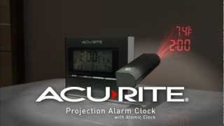 AcuRite Projection Alarm Clock with Atomic Time amp Temperature 13239 [upl. by Daugherty270]