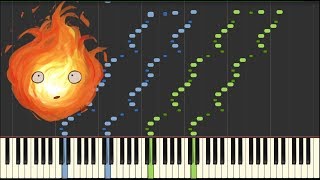 Howls Moving Castle Theme 20  하울의 움직이는 성 피아노  Piano Tutorial Synthesia  Kyle Landry  MIDI [upl. by Bridge142]