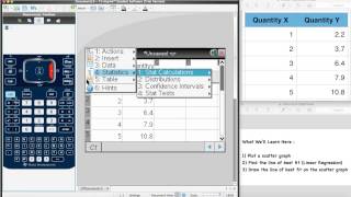 Linear Regression TI NSpire CX [upl. by Verlee]