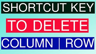 Shortcut Key to Delete Table Column amp Row in Microsoft Word [upl. by Whetstone]