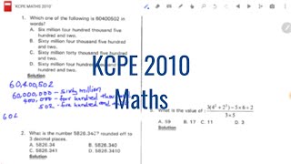 KCPE 2010 Maths Question 1 [upl. by Yssirhc806]