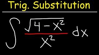 Trigonometric Substitution [upl. by Yriek]