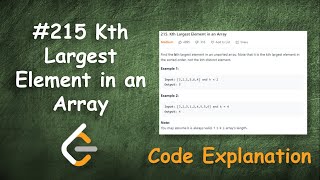 Kth Largest Element in an Array  Live Coding with Explanation  Leetcode  215 [upl. by Erland797]