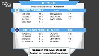 Outwood CC Midweek XI v Horley CC Surrey Strollers  2nd XI [upl. by Chiles45]