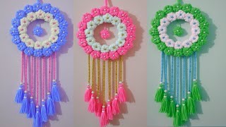 DIY Easy Woolen Flower Wall Hanging Woolen Thread Wall Hanging Craft Ideas  Yarn Wall Decor [upl. by Naleag]