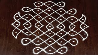 Simple Daily Rangoli  733 Dots Melikala Muggulu  perfect rangoli [upl. by Ardeen]