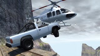 BeamNGdrive  Throwing Cars at Helicopters [upl. by Ayekan280]