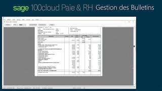 Sage 100 cloud Paie amp RH  La gestion des Bulletins [upl. by Etselec]