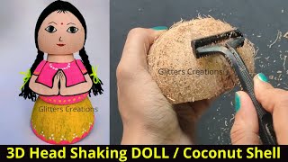 HeadShaking DOLL using Coconut Shell Craft ideas DIY Coconut Shell Show piece ideas [upl. by Everett193]