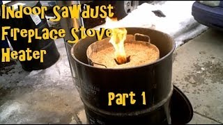 Sawdust Stove Cabin Garage Rocket Stove Heater PART 1 [upl. by Waldack]