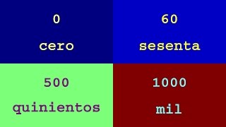 Colorful Numbers and Words  numbers from 0 to 1000 in Spanish [upl. by Debarath]