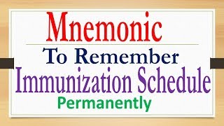 Mnemonic on Immunisation schedule [upl. by Medlin599]