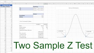 Two Sample Z test in Excel [upl. by Tompkins]