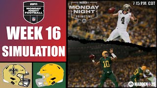 Saints vs Packers  Week 16  Monday Night Football  Madden 25 Simulation Gameplay [upl. by Ellevehs371]