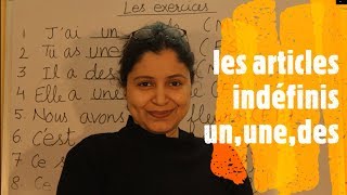 les articles indéfinis un une des [upl. by Namyac677]