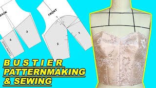 HOW TO DRAFT A BUSTIER BUSTIER  PATTERNMAKING AND SEWING  LA MODÉLISTE [upl. by Lev]