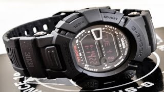 Casio GSHOCK Mudman G9000MS1 REVIEW  How To Set Time  LIGHT DISPLAY [upl. by Asennav]