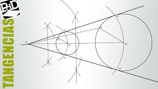 Rectas tangentes exteriores a dos circunferencias mediante homotecia Tangencias [upl. by Adroj]