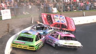 2024 National saloon stock car championship of the world  Cowdenbeath racewall 31824 [upl. by Ellene621]