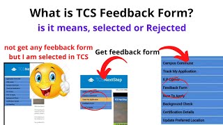 What is TCS Feedback form in NextStep Portal  is it means selected or rejected TECH LECTURE [upl. by Gilchrist]