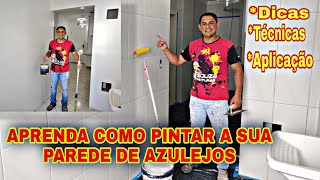 COMO PINTAR AZULEJOS E ALISAR COM MASSA ACRÍLICA [upl. by Barbi]