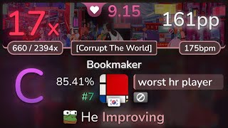 92⭐ worst hr player  Kobaryo  Bookmaker Corrupt The World 8541 7 161pp 17❌  osu [upl. by Pauline]