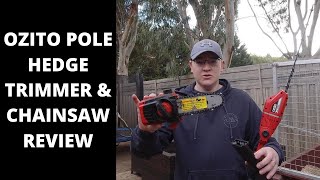 Bunnings 18v Ozito Pole Hedge Trimmer amp Chainsaw Review [upl. by Freeman22]