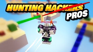 Hunting Fake Hackers in Roblox BedWars False Reported Pros [upl. by Attenoj]