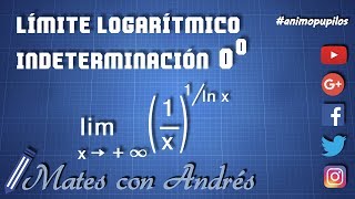 Límite logarítmico l’Hopital Indeterminación 0 elevado a 0 01 [upl. by Aneleairam353]