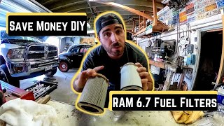 WATCH THIS FIRST  How To Change BOTH Fuel Filters RAM 67 Cummins  RV Living [upl. by Roswell]