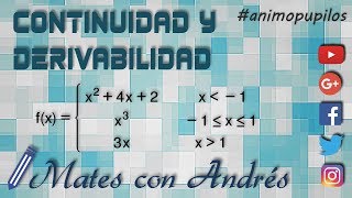 Continuidad y derivabilidad de una función “a trozos” 02 BACHILLERATO MATEMÁTICAS [upl. by Ralyt596]