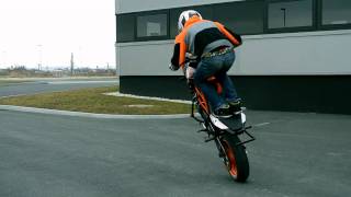 Rok Bagoros stunt training in preseason with KTM Duke 125  Ktm Duke 125 Stunt 2011 [upl. by Etnoved]