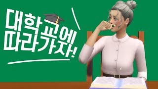 심즈4 대학팩을 기다리며 대학교 따라가기 모드 리뷰 ｜베이비하품 [upl. by Mayor995]