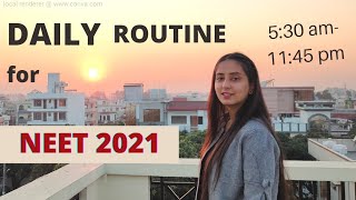 24 Hour Productive Routine  Morning to Night  NEET 2021 [upl. by Amikahs]