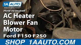 How To Replace AC Heater Blower Fan Motor 8096 Ford F150250350 [upl. by Newberry]