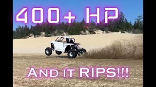 400 HP RZR XP Big Turbo Stroker Wheelie amp Launch Built by DW Performance [upl. by Antipus]