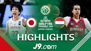 Historic Hungary 🇭🇺 triumph over Japan  J9 Highlights  FIBA Womens OQT 2024 [upl. by Ynattib]