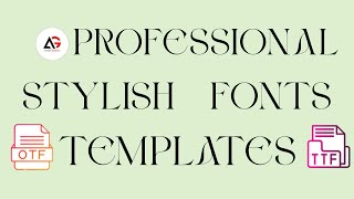 Professional Stylish Fonts Templates In TTF amp OTF Files Aneela Graphics [upl. by Rollin]