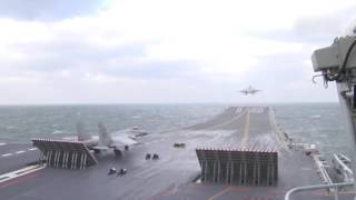 Chinese aircraft carrier Liaoning carries out drill with J15 jets on board [upl. by Carolina]