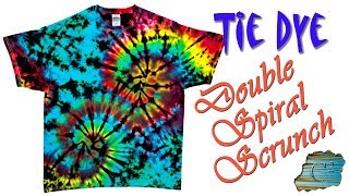 How to Tie Dye Double Spiral Scrunch Liquid Dye [upl. by Ludeman]