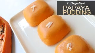 3 Ingredient No Cooking Papaya Pudding  Simple Easy Dessert Recipe [upl. by Zeuqcaj728]