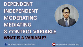 Types of Variables Dependent Independent Moderating Mediating amp Control Variable [upl. by Dett]