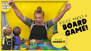 Kylee Makes a Board Game  DIY Board Game Idea for Bored Kids Create Your Own Activity amp Adventure [upl. by Trillbee]