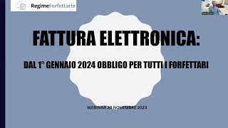 Obbligo di fatturazione elettronica dal 2024 per tutti i forfettari [upl. by Eissej]